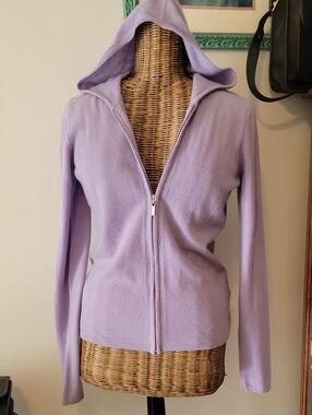 Sutton Studio Cashmere Full Zip Hooded Sweater szM  BinR
